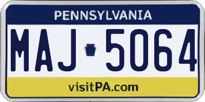 PA license plate MAJ5064
