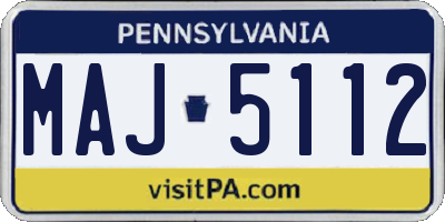 PA license plate MAJ5112