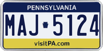 PA license plate MAJ5124