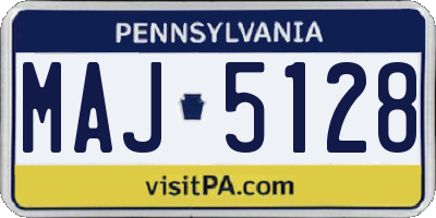 PA license plate MAJ5128