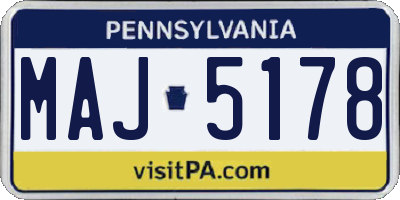 PA license plate MAJ5178