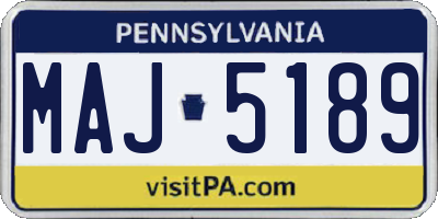 PA license plate MAJ5189