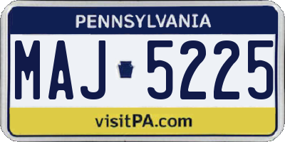 PA license plate MAJ5225