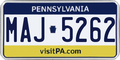 PA license plate MAJ5262