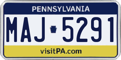 PA license plate MAJ5291