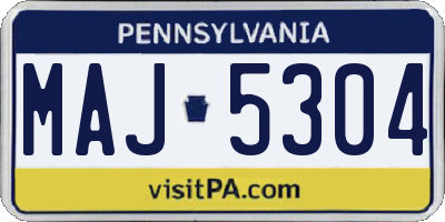 PA license plate MAJ5304