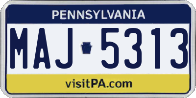 PA license plate MAJ5313