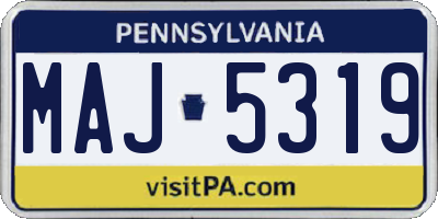 PA license plate MAJ5319