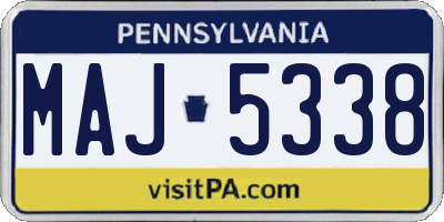 PA license plate MAJ5338
