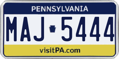 PA license plate MAJ5444