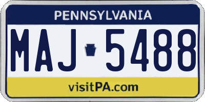 PA license plate MAJ5488