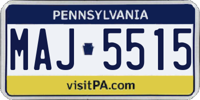 PA license plate MAJ5515