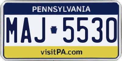 PA license plate MAJ5530