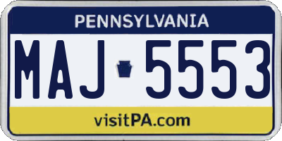 PA license plate MAJ5553