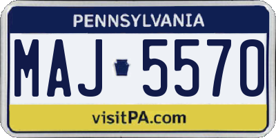 PA license plate MAJ5570