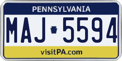 PA license plate MAJ5594
