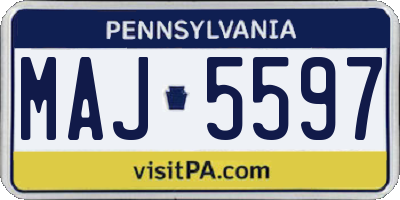 PA license plate MAJ5597