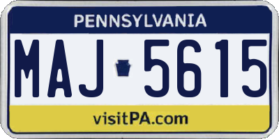PA license plate MAJ5615