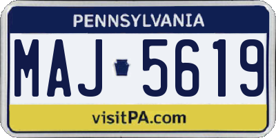 PA license plate MAJ5619