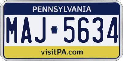 PA license plate MAJ5634