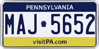 PA license plate MAJ5652