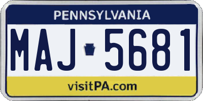 PA license plate MAJ5681