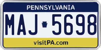 PA license plate MAJ5698