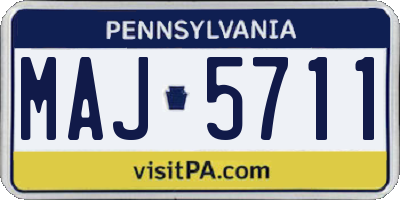 PA license plate MAJ5711