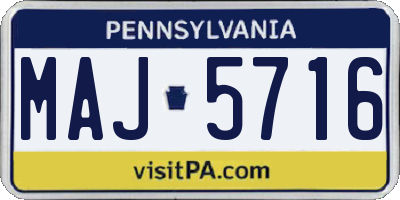 PA license plate MAJ5716