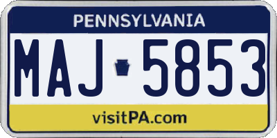 PA license plate MAJ5853