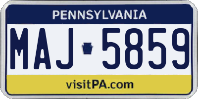 PA license plate MAJ5859