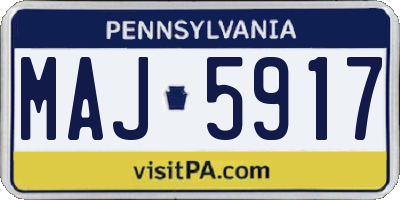 PA license plate MAJ5917