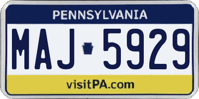 PA license plate MAJ5929