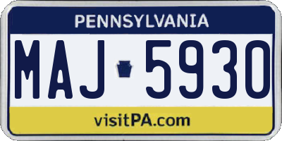 PA license plate MAJ5930