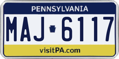 PA license plate MAJ6117