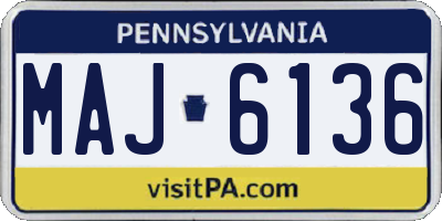 PA license plate MAJ6136