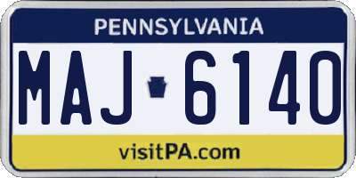 PA license plate MAJ6140