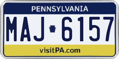 PA license plate MAJ6157