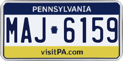 PA license plate MAJ6159