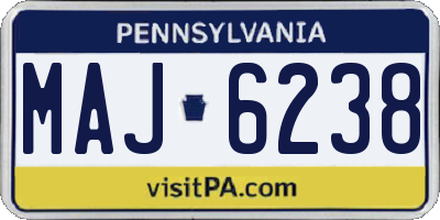 PA license plate MAJ6238