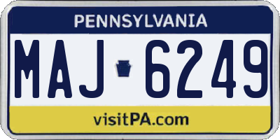 PA license plate MAJ6249