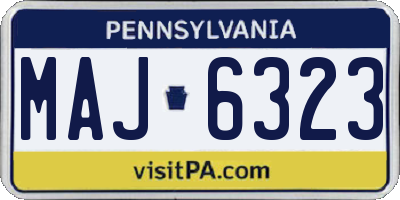 PA license plate MAJ6323