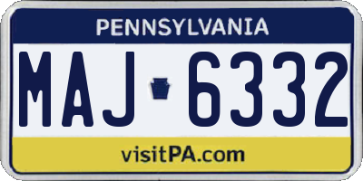 PA license plate MAJ6332