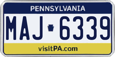 PA license plate MAJ6339