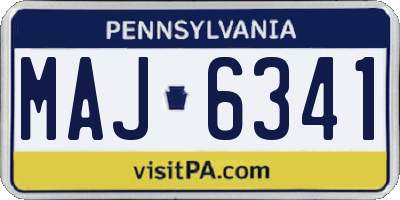 PA license plate MAJ6341