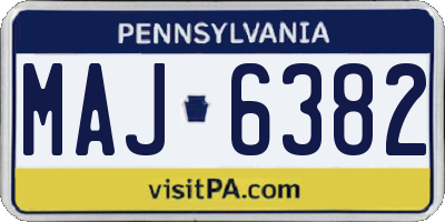 PA license plate MAJ6382