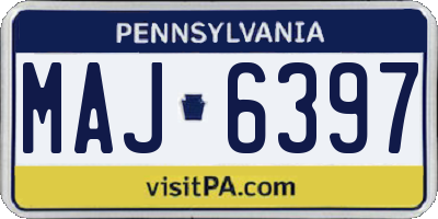 PA license plate MAJ6397