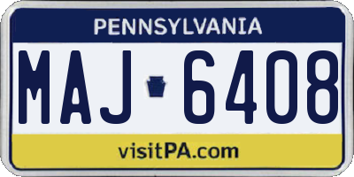 PA license plate MAJ6408