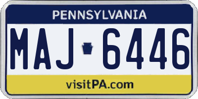 PA license plate MAJ6446