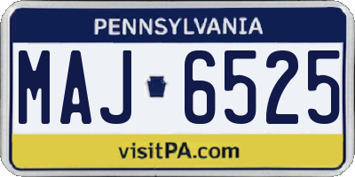 PA license plate MAJ6525